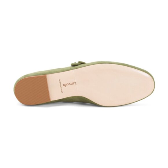 Larroudé Verona Ballet Flat in Seaweed Suede - Picture 3 of 3